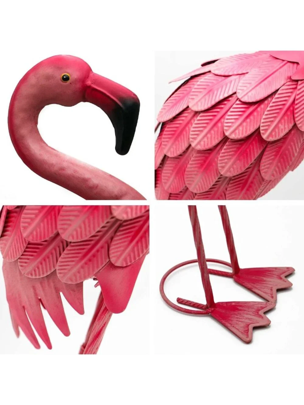 Set of 2 Pink Flamingo Yard Art Statues - Outdoor Garden Decor for Lawn & Patio